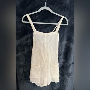 White Overall Beach Cover Up